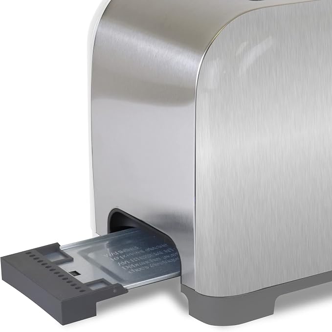Kenmore 2-Slice Toaster, Stainless Steel, Extra Wide Slots, Bagel and Defrost Functions, 9 Browning Levels, Removable Crumb Tray, for Bread, Toast, English Muffin, Toaster Strudel
