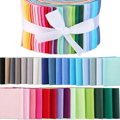 Jelly Fabric for Sewing, Roll Up Cotton Jelly Strips, Patchwork Craft Cotton Quilting Fabric for Quilters and Sewing DIY Crafts