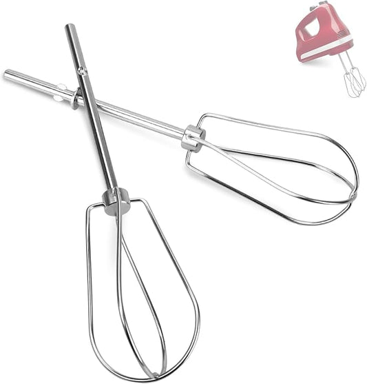 W10490648 Beaters Attachments for KitchenAid Hand Mixer, Stainless Steel Turbo Beaters Compatible with KitchenAid Mixer Replacement KHM2B AP5644233 PS4082859 Parts (2 Pack)