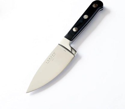 Lamson Premier Forged 4" Chef's Knife, Hi-Carbon Stainless Steel Blade, Triple Riveted for Balance, Ideal for Dicing, Slicing & Chopping, Kitchen Knives - Midnight Handle