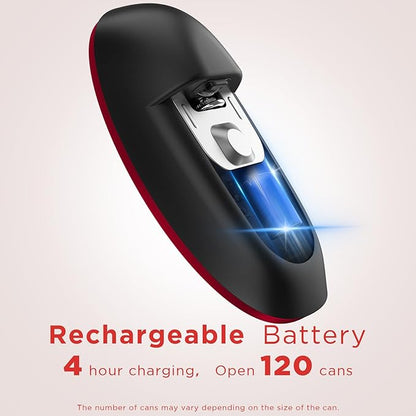 Canslab Ultrablade PRO Auto Stop USB Rechargeable Can Opener for Kitchen for Seniors with Arthritis, Long Battery Life, Handfree One Touch, Side Cut for Smooth Edge, Wall Mounted Small Size, Red