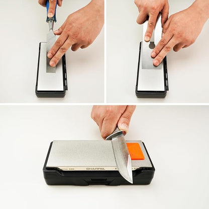 SHARPAL 156N Double-sided Diamond Sharpening Stone Whetstone Knife Sharpener | Coarse 325 / Extra Fine 1200 Grit | Storage Case with NonSlip Base & Angle Guide (6 in. x 2.5 in.) Fathers Day Gift