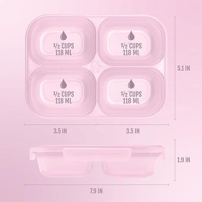 Ello Snap & Nest 10-Piece 2 Cup Plastic Divided Snack Pack Set, Reusable Food Containers for Healthy Eating, Freezer, Dishwasher Safe, Berry Fields