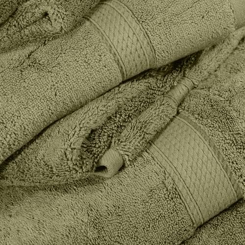 SUPERIOR Madeline Plush Egyptian Cotton 12-Piece Towel Set - Forrest Green