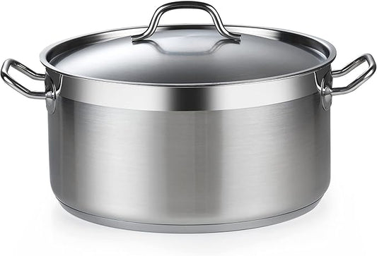 Cooks Standard Professional 9 Quart Stainless Steel Stock Pot, Dutch Oven Pot with Lid, Stockpot with Lid for Pasta, Soup, Spaghetti, Oven Safe, Dishwasher Safe, Cookware for Canning, Simmer
