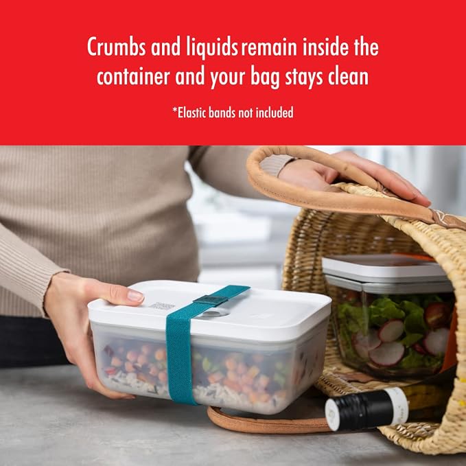 ZWILLING Fresh & Save Plastic Lunch Box, Airtight Food Container, Meal Prep, BPA-Free, Grey, Semitransparent - Large