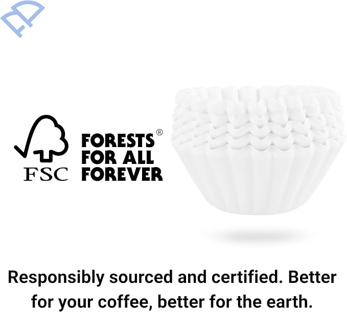 13" x 5" Commercial Coffee Filters - 500 COUNT- FETCO 002 Style - Compatible with Single & Double Pot Brewers - FSC Certified Pure Paper