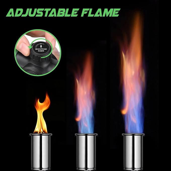 KOACKL Propane Torch Head, Kitchen Blow Torch Gun, Campfire Charcoal Starter, Grill Torch with Igniter, Adjustable Flame for Cooking, Soldering(Propane Tank Not Included)