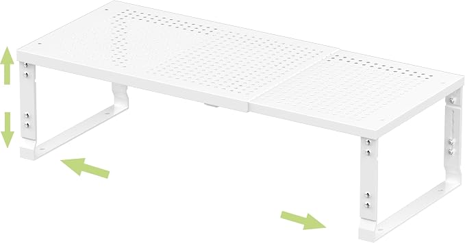 Jojocross Adjustable Expanable Stackable Spice Rack Shelf Pantry Storage Organizer for Kitchen Cabinet,Countertop,Bathroom and More.Space is no Longer Limited(1Pack/White/Large)