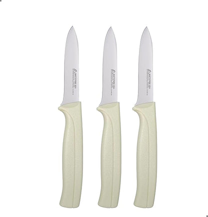 Paring Knife Set, MATTSTONE HILL Kitchen Knife Set - kitchen Prep knives, Fruit & Vegetable Knife Set, Premium German Steel, White Handle