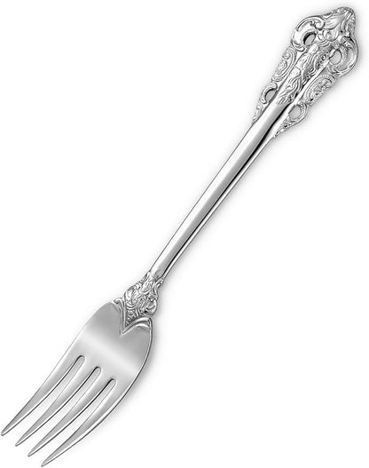 KEAWELL Luxury Salad Forks Dessert Forks Set, Set of 4, 18/10 Stainless Steel, 7 Inches, Dishwasher Safe, Mirror Polished, Silverware Fork Set (Silver)