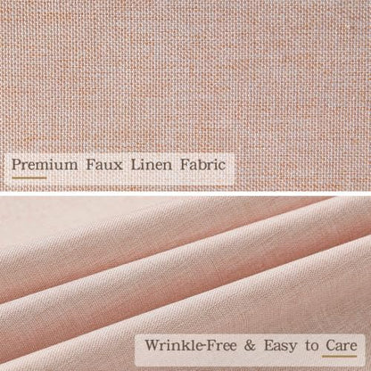 Furlinic Scalloped No Hook Shower Curtain 72x96 Extra Long Pink Waterproof