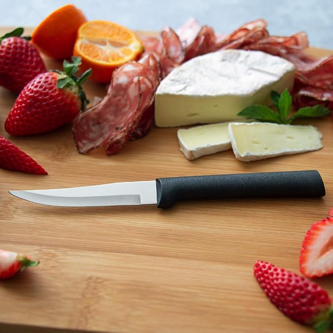 Rada Cutlery Paring Plus Sharpener Set (G236), 3-Piece Knife Set with Quick Edge Knife Sharpener, Stainless Steel Blades, Black Handle