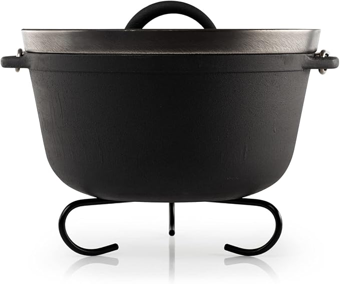 GSI Outdoors Guidecast 5qt Dutch Oven | Cast Iron Dutch Oven for Camping, Cabin and Home Kitchen