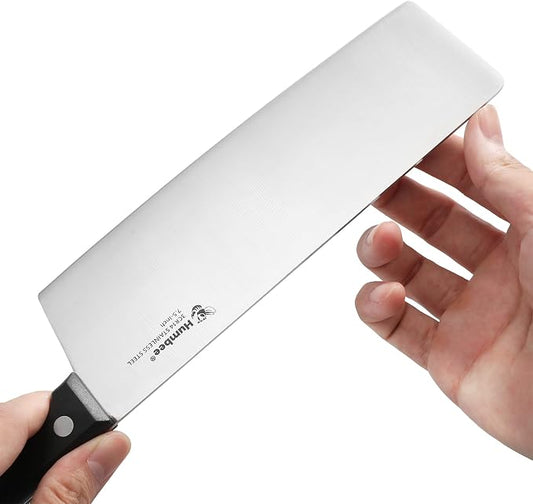 7.5-Inch Chef Knife Santoku – Full Tang Razor-Sharp High Carbon Stainless Steel Blade – Hollow Grind Edge – Ergonomic Grip Handle – Professional Kitchen Knife, Black