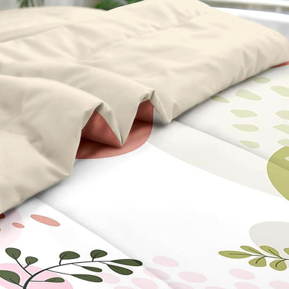 Pamnest Comforter Set King Size, Tropical Leaves Flower 7 Pcs Bedding for Kids and Adults, Vintage Floral Bed Sheet Sets with Fitted Sheet 2 Pillowcase & 2 Sham for Bedroom Bed Decor