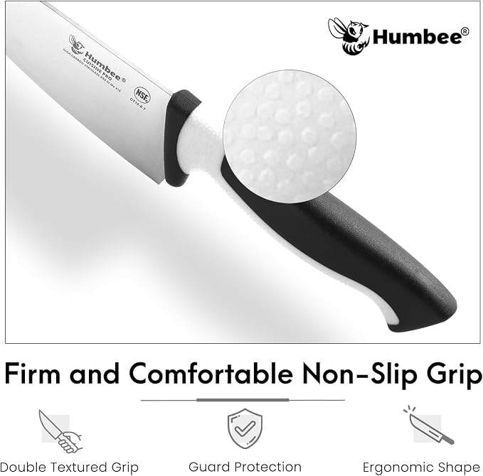 6-Inch Chef Knife, NSF Certified Razor-Sharp High Carbon Stainless Steel Blade – Ergonomic Color Coded Handle, Non-Slip Grip Kitchen Knife, DT-10 Series, White