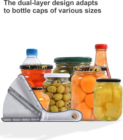 Jar Opener for Weak Hands, Dual-Layer Multifunctional Jar Opener Gripper, Bottle Openers for Seniors, Kitchen Gadgets, Non-Slip Jar Openers for Seniors, Arthritis, Mothers Day Gifts (Grey)