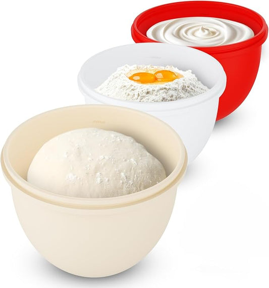 Silicone Bowl Liners for KitchenAid 4.5 Qt Tilt-Head Mixer, Silicone Bowl Insert for KitchenAid 4.5 Quart Mixer, Included 3 Liners with 3 Lids (For 4.5 Qt Tilt-head)