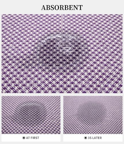 YIHOUSE Purple Bathroom Rugs Sets 5 Pieces,Thin Bath Mat Quick Dry