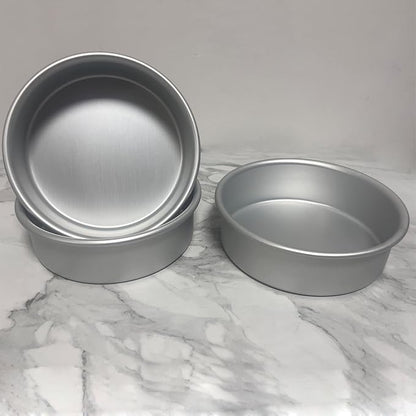 6 x 2 Inch Round Cake Pans Set of 2, Aluminum Round Cake Tin, Baking Cake Pan for Wedding, Party, Family Occasions, Chocolate, Bread. (Round, 6×2 Round Cake Pan, Set of 3)