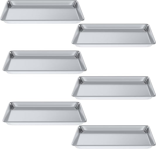 Pack of 6 | 13 in. x 18 in. Half Size Aluminum Bun. / Sheet Pan | Ideal for baking, roasting, cooling, prepping, or storing - a must-have in restaurants, bakeries, and busy kitchens.