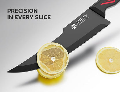 Knife Set - 15 PCS Kitchen Knife Set with Built-in Knife Sharpener Block - Stainless Steel Knife Block Set - Dishwasher Safe, Elegant Box for Men Women, Fathers day, Red