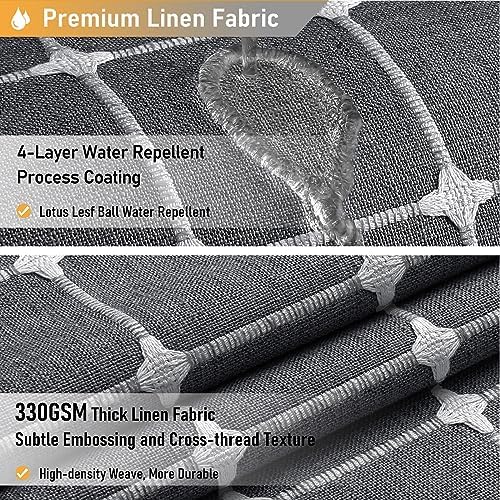 BTTN 54x78 Boho Linen Heavy Duty Fabric Shower Curtain Set, Charcoal Gray