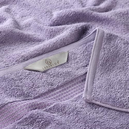 SUPERIOR Egyptian Cotton 6-Piece Towel Set, Bathroom Essentials, Towels for Bathroom, Apartment, Airbnb, Guest Bath, Face, Hand, Bath Towels, Washcloths, Absorbent, Fast Drying, Royal Purple