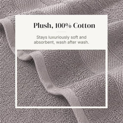 Modern Threads 6 Piece Bath Towel Set – Bathroom Towel Set with 2 Bath Towels, 2 Hand Towels & 2 Washcloths – 100% Cotton, Soft & Absorbent – Waffle (Classic Taupe)