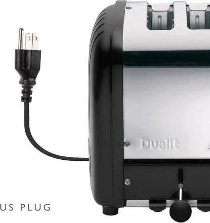 Dualit Classic 2 Slice NewGen Toaster - Stainless Steel - Hand Built in the UK - Replaceable ProHeat elements - Defrost Bread - Mechanical Timer - Matt Black Classic Toaster