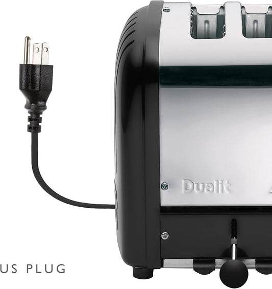 Dualit Classic 2 Slice NewGen Toaster - Stainless Steel - Hand Built in the UK - Replaceable ProHeat elements - Defrost Bread - Mechanical Timer - Matt Black Classic Toaster