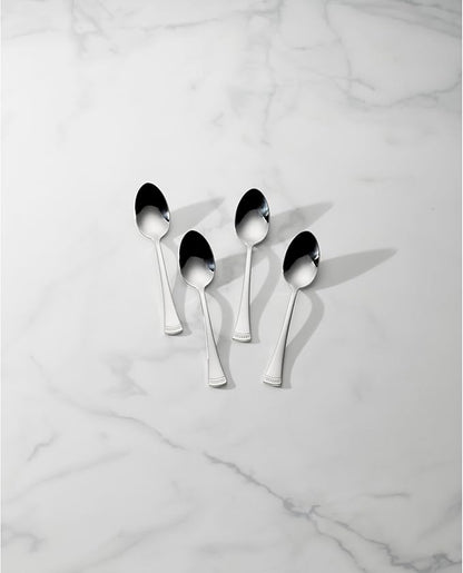Lenox Portola Flatware Collection, 18/10 Stainless Steel Flatware & Silverware, Dinner Spoon Set, 4-Piece