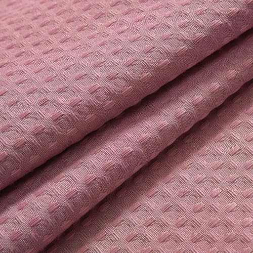 River Dream Waffle No Hook Shower Curtain with Liner,Pale Mauve,71x74