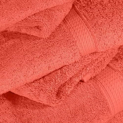 SUPERIOR Egyptian Cotton Ultra Plush & Absorbent, 12 Piece Set, Coral