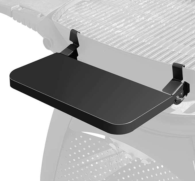 Uniflasy Folding Front Shelf for Weber Q 2800N Grill Prep Side Table for Weber Q1200 Q1000 Q2000 Q2200 Q3000, Steel Foldable Grill Shelf for Weber Q Grill Parts Accessories 60 lbs Support