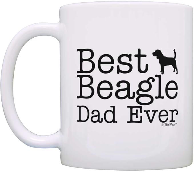 Dog Lover Gift Best Beagle Mom Dad Ever Puppy Supplies Bundle 2 Pack Gift Coffee Mugs Tea Cups White