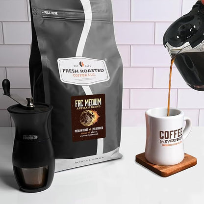 Fresh Roasted Coffee, FRC Medium Roast Blend Whole Bean Coffee, Medium Roast, Kosher, 5 lb (80 oz)