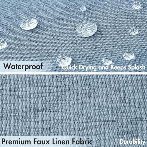 MIULEE 72"x84" Extra Long Scalloped Shower Curtain Moonlight Blue