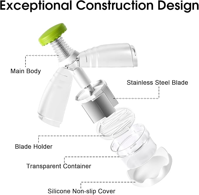 Vegetable Chopper Food Chopper, Veggie Cutter Manual Hand with Stainless Steel Blades & Soft Non-Slip Grip, Slap Onion Chop for Veggies Onions Garlic Nuts Salads - Dishwasher-safe