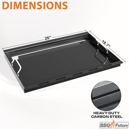 6788 Full Size Griddle for Weber GS4 Genesis II 300 Series Gas Grills, Flat Top Grill Griddle Insert with Handles for Weber Genesis II E310 E330 S315 EX315 SX335 EX335 Series Gas Grill, Carbon Steel
