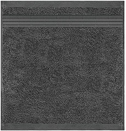 American Veteran Towel, 100% Cotton Turkish Washcloths for Bathroom Essentials 4 Pack, Soft Absorbent Wash Cloths Quick Drying Small Towels Washrags, Dark Gray