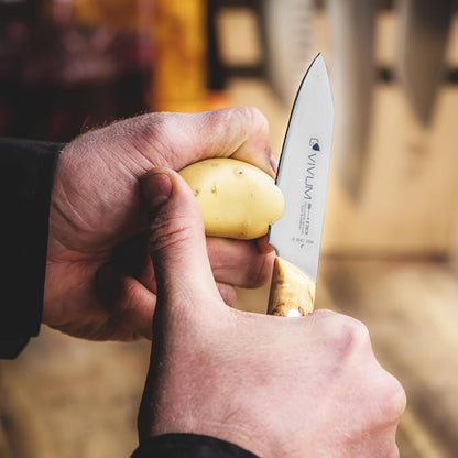 F. DICK – VIVUM Office Knife - Knife with 3.9" blade & 58 HRC - Ideal for bread, fruit & vegetables - Stainless steel - Ultra sharp - Birchwood handle – Made in Germany
