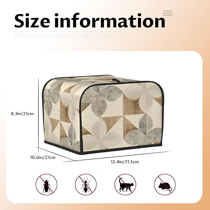 Boho Moroccan 4 Slice Toaster Cover Wide Slot Dustproof Bread Maker Cover Fingerprint Bakeware Protection Kitchen Appliance Cover Toaster Bag