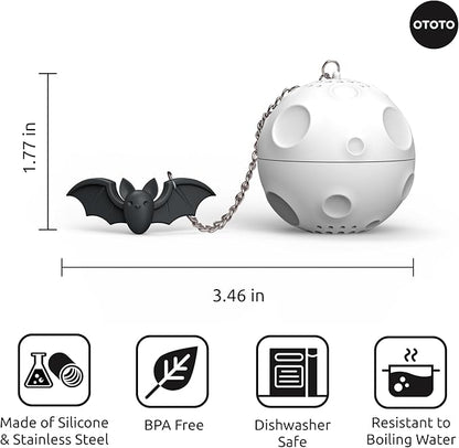 Cute Tea Strainers - Loose Leaf Tea Steeper, Tea Infuser for Loose Leaf Tea, Tea Diffusers, Tea Accessories, Mushroom Gifts, Cute Kitchen Accessories, White Elephant Gifts, (Moonlit, Spooky, Gothic)