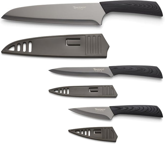Hampton Forge Tomodachi HMC01A612C Raintree Ash – 3 Piece Knife Set with Matching Blade Guards