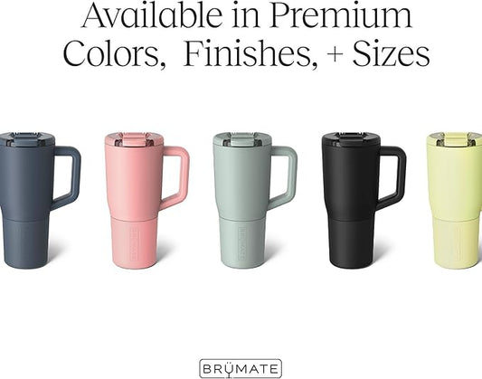 BrüMate Müv - 25oz 100% Leak Proof Insulated Coffee Mug with Handle & Lid - Stainless Steel Coffee Travel Mug - Double Walled Coffee Cup (Neon Pink)