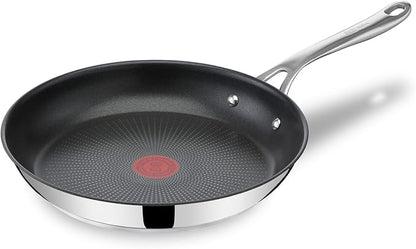 T-Fal x Jamie Oliver Nonstick Coated Stainless Steel Pan 11-Inch, Induction Compatible, Oven Safe up to 500°F, Chef's Stainless Steel Skillet, Frying Pan, Silver