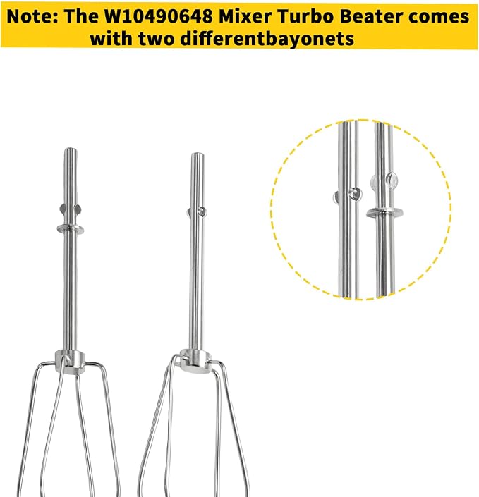 Hand Mixer Beaters for KitchenAid, Turbo Beaters Compatible with W10490648, KHM2B, AP5644233, PS4082859 Parts (2 Pack)