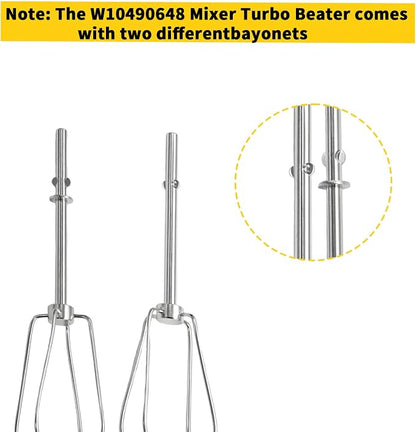 Hand Mixer Beaters for KitchenAid, Turbo Beaters Compatible with W10490648, KHM2B, AP5644233, PS4082859 Parts (2 Pack)